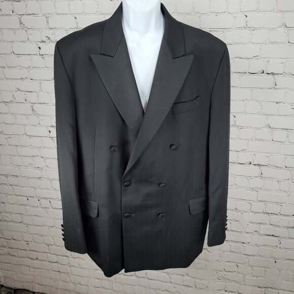 Moss Bros Italian Wool Super 120's Limited Edition Double Breasted Tuxedo 42L - Picture 1 of 16